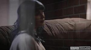 Milf landlady seduces busty babe with fingering