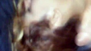 Intense Cum Facial Covers Her Face Completely!