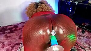 I stuff a dildo up my asshole in red