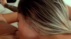 Visiting hot friend leads to intense lesbian licking and muff diving in homemade bisexual encounter