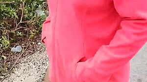 Slut flaunts ass and tits on Mexican public road!