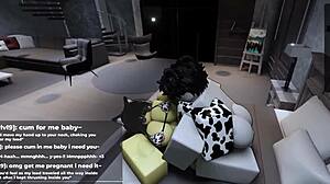 Roblox catgirl builds tension before giving in to sexy fun