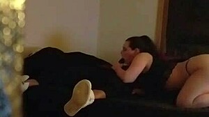 amber warms up rookie cameraman with her slutty tongue and cock skills in homemade interracial fun