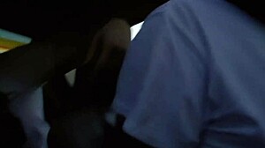Horny Brunette Sucks Big Cock in Car Then Rides Tight Teen Pussy