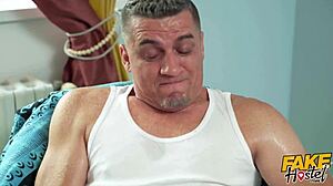 Fake hostel where we're nudists not swingers