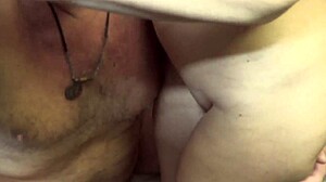 An old married couple shares various affectionate moments at their wedding