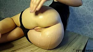 Young Step-Mom Trains Her Ass With A Fist!