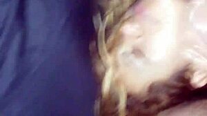 Intense Cum Facial Covers Her Face Completely!