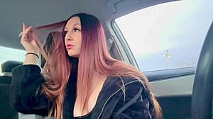 Artemisia Love Smokes Cigarette In Car, Shows Nipple