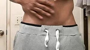 Blkdragonboie Oils Up His Big Black Cock After Shower For Masturbation.