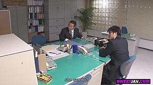 The Japanese Police Lady Blows Hairy Pussy