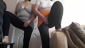 two hot stepsisters squirm from orgasms