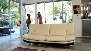 Carmen Caliente wears stockings and heels during intense doggystyle sex