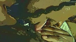 feeling the pleasure of a dildo and tongue tag team on wet pussy