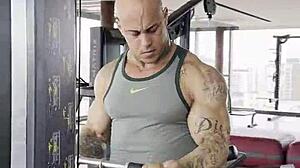Light Training Session For Muscular Bodybuilder