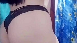 Mexican Secretary Strips Uniform in Laundry Room, Showing Big Ass and Tits