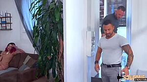 Leila explores hard sex in a French threesome with double penetration and anal.