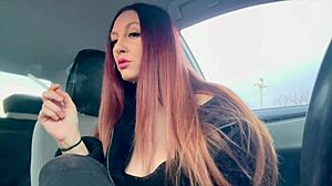 Artemisia Love Smokes Cigarette In Car, Shows Nipple