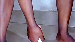 first time getting fucked hard by huge dildo!!