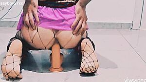 Sissy anal dildo fuck!