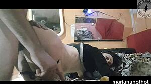 Argentinian amateurs engage in hardcore anal assfucking outdoors in public voyeur setting