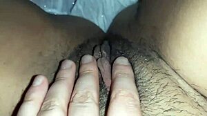 Tickling my big clit leads to intense orgasm