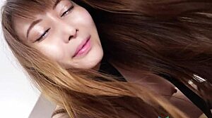 Japanese busty woman Miki Motohashi had sex and came before her lover. She moaned loudly during close-up pussy licking and cowgirl riding.