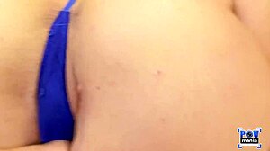 horny tara ashley gazes at the camera while riding lucky miles long