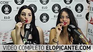 Bisexual Lesbians Kiss And Suck Lollipop Hard