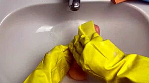 Hot Housewife Washes Dildo After Using It