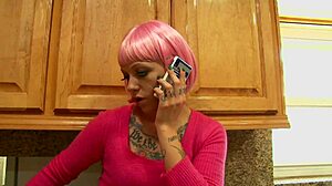 Pink Haired Tattooed Slut Milf Fucked By Huge Black Cock