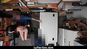 The shoplifting teen gets caught by the officer and faces submission as punishment for petty theft