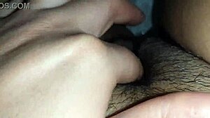 Tickling my big clit leads to intense orgasm