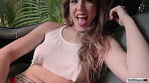 Naughty Jessie Reveals Pussy to Stranger