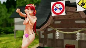 Naked Girl Dancing Outdoors With Bouncing Boobs