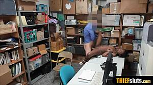Busty Ebony Teen Thief Gets Punished And Fucked By Perverted Officer In Office