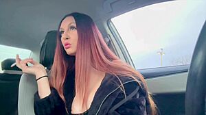 Artemisia Love Smokes Cigarette In Car, Shows Nipple