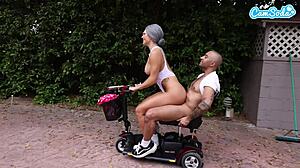 fit milf granny fucked on public beach sidewalk