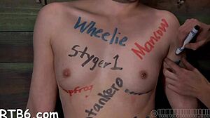 Clamped Chick Receives Lusty Facial Castigation