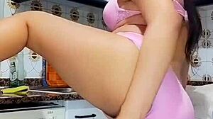 Colombian Brunette Blues Shoves Big Dildo Into Ass