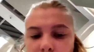 fingering pussy in public