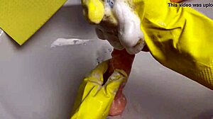 Hot Housewife Washes Dildo After Using It