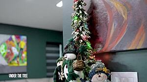 Step mom gets anal under the christmas tree with luke longly