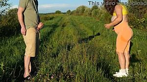 Outdoors risky sex with nymphomaniac stranger