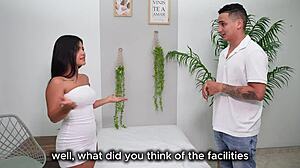 A new client turns me on and I decide to give his massage a happy ending - Camila Henao.