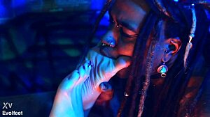 Intense heel play and foot domination