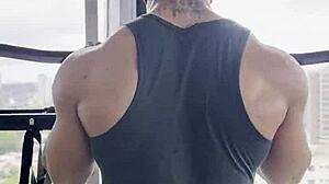 Light Training Session For Muscular Bodybuilder