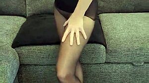 So Shiny Pantyhose On A Mature Milf