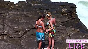 Licensed to lick - tarra white eating her pussy at beach