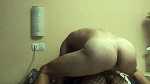 Skinny Cowgirl In Fishnets Takes Deep Dick In Both Holes!